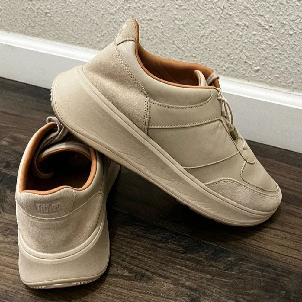 FitFlop F-Mode‎ Flatform Sneakers FR1-A20 Suede Leather Platform Shoes EUC US 9
